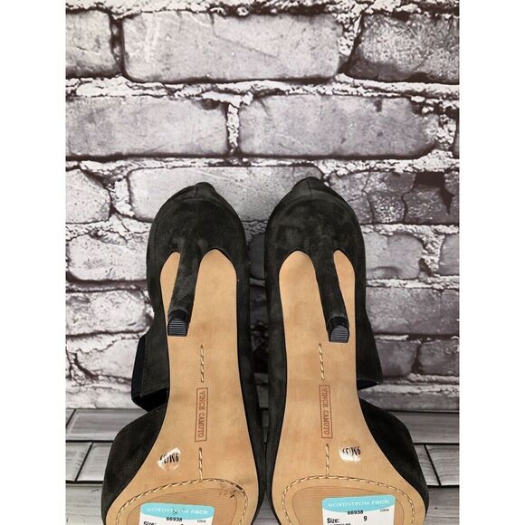 Vince Camuto Nigel Charcoal Gray Suede Elastic Pointed Toe Heels Women 9M US/39 - Picture 7 of 16